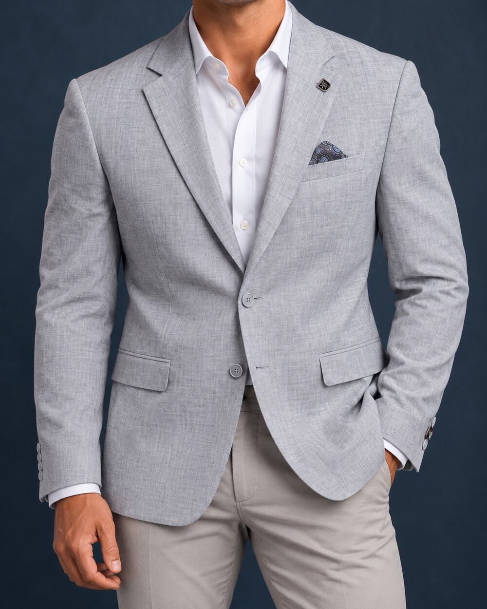 NWT Stacy Adams Sport Coat Blazer 36R Light Gray Textured MSRP $349